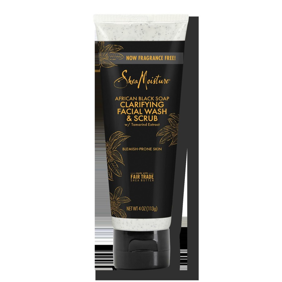 * Sheamoisture 100% Guarantee African Black Soap Problem Skin Facial Wash & Scrub Hot