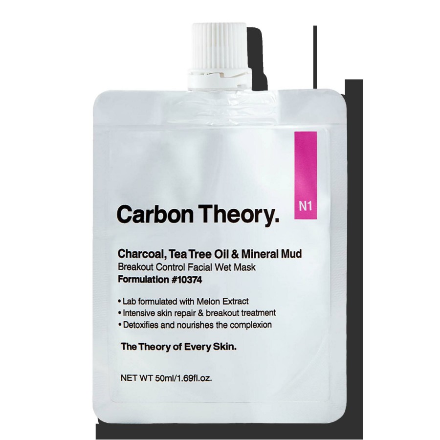 * Carbon Theory. 100% Guarantee Charcoal & Tea Tree Oil Mineral Mud Breakout Control Facial Wet Mask Best