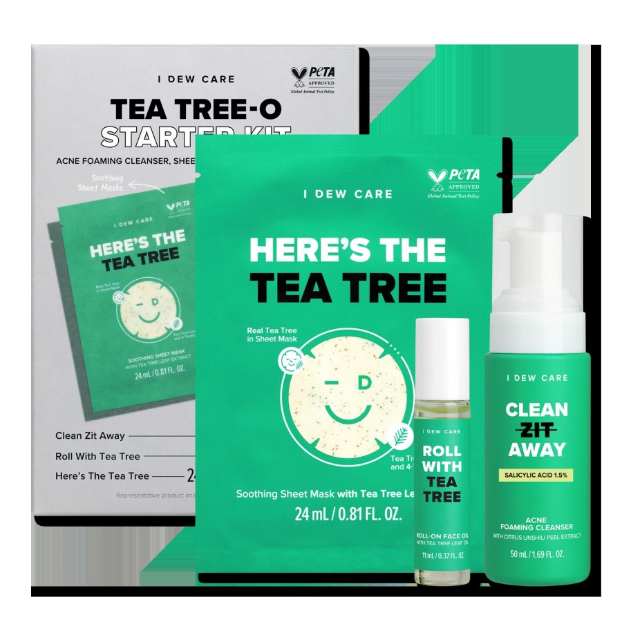 * I Dew Care Hot Sale Tea Tree-O Starter Kit 3-Piece Acne Treatment Solution Hot